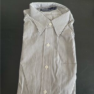 Ralph Lauren Black and White Striped Button Down Shirt